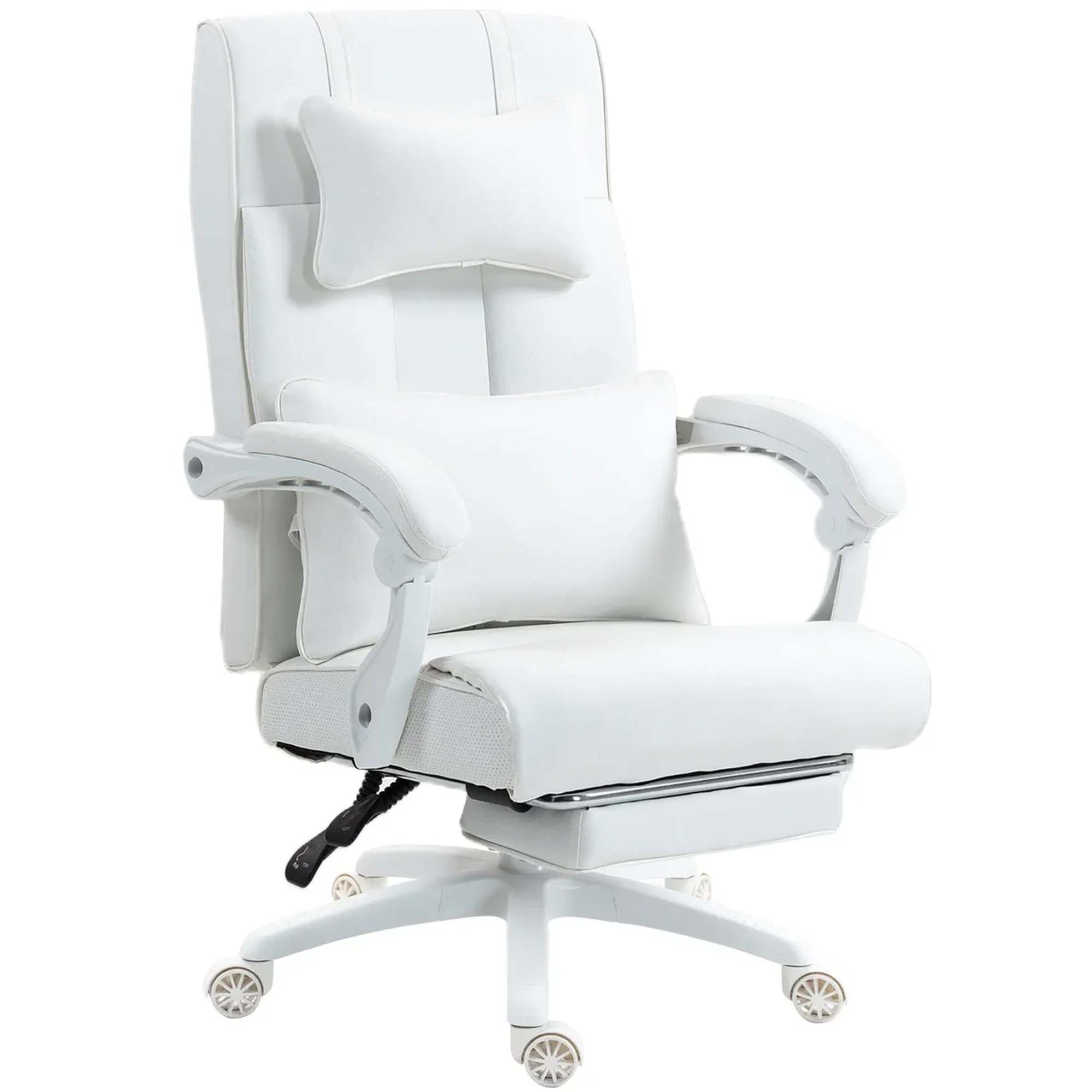 DOWINX Leather Office Chair, Ergonomic PU Gaming Computer Chair with Footrest, Lumbar Support, Swivel Wheels for Home, Office - LS-6653P DOWINX Leather Office Chair, Ergonomic PU Gaming Computer Chair with Footrest, Lumbar Support, Swivel Wheels for Home, Office - LS-6653P